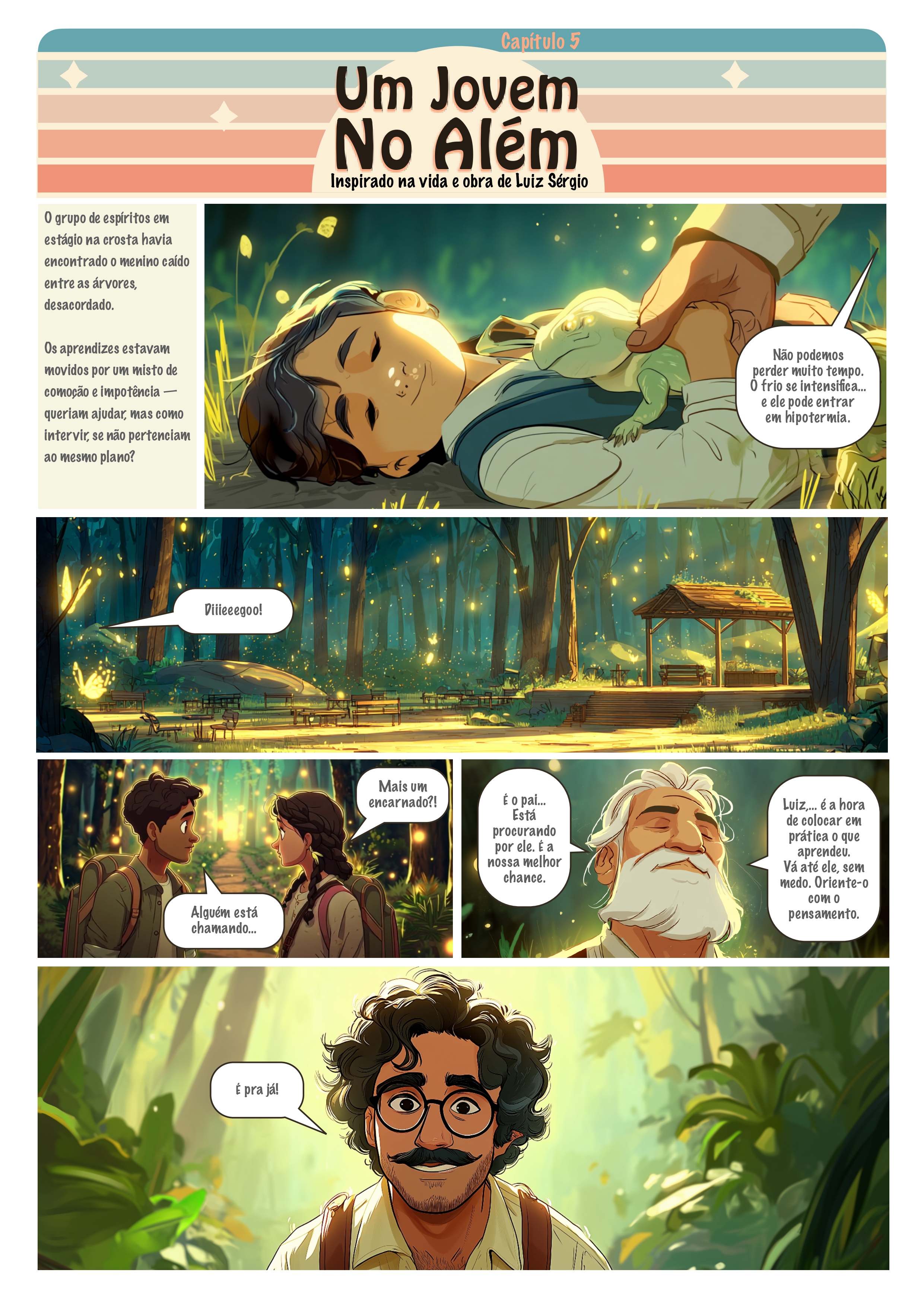 Página 1 do quadrinho Um Jovem no Além – Capítulo 5